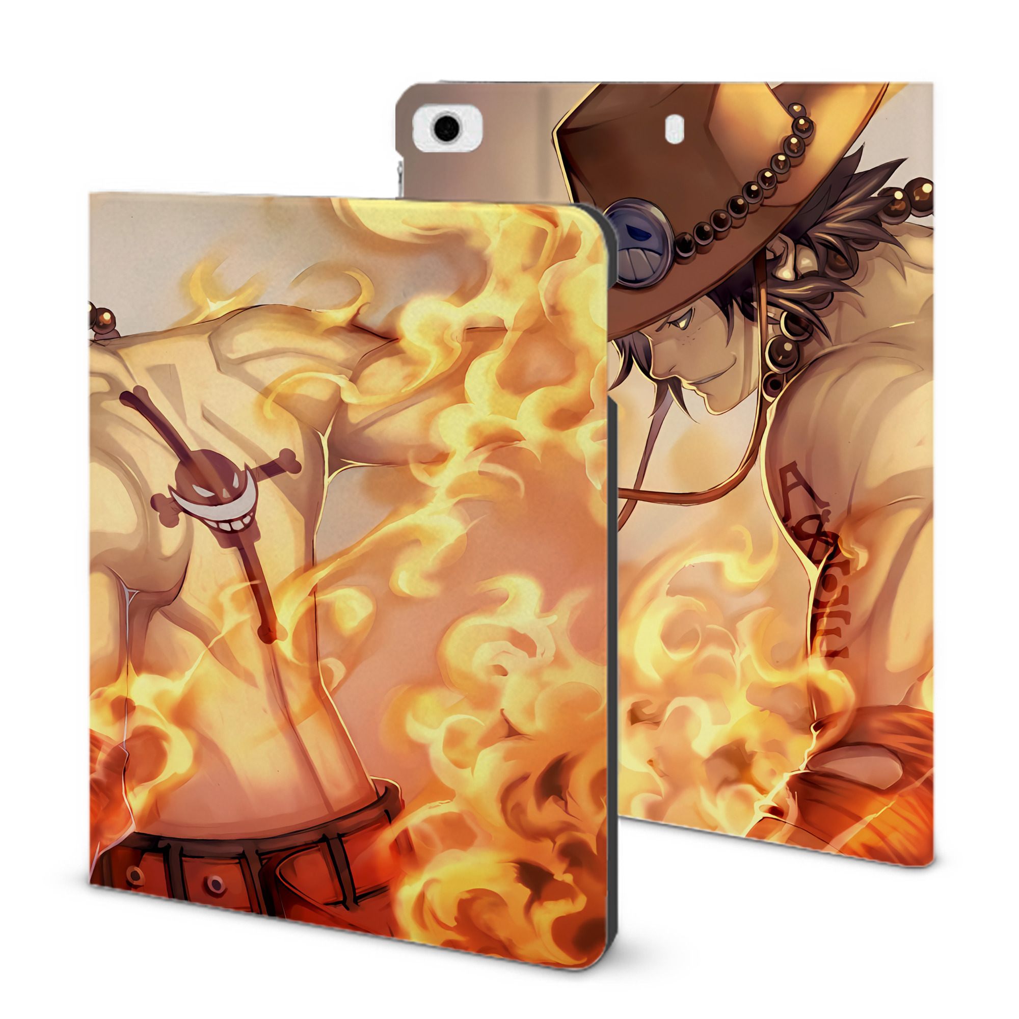 ワンピース ONE PIECE IPad ケース ブック型 PUレザー TPU 耐衝撃 軽量 薄型 ペン収納なし 全面保護 IPad 各モデル対応
